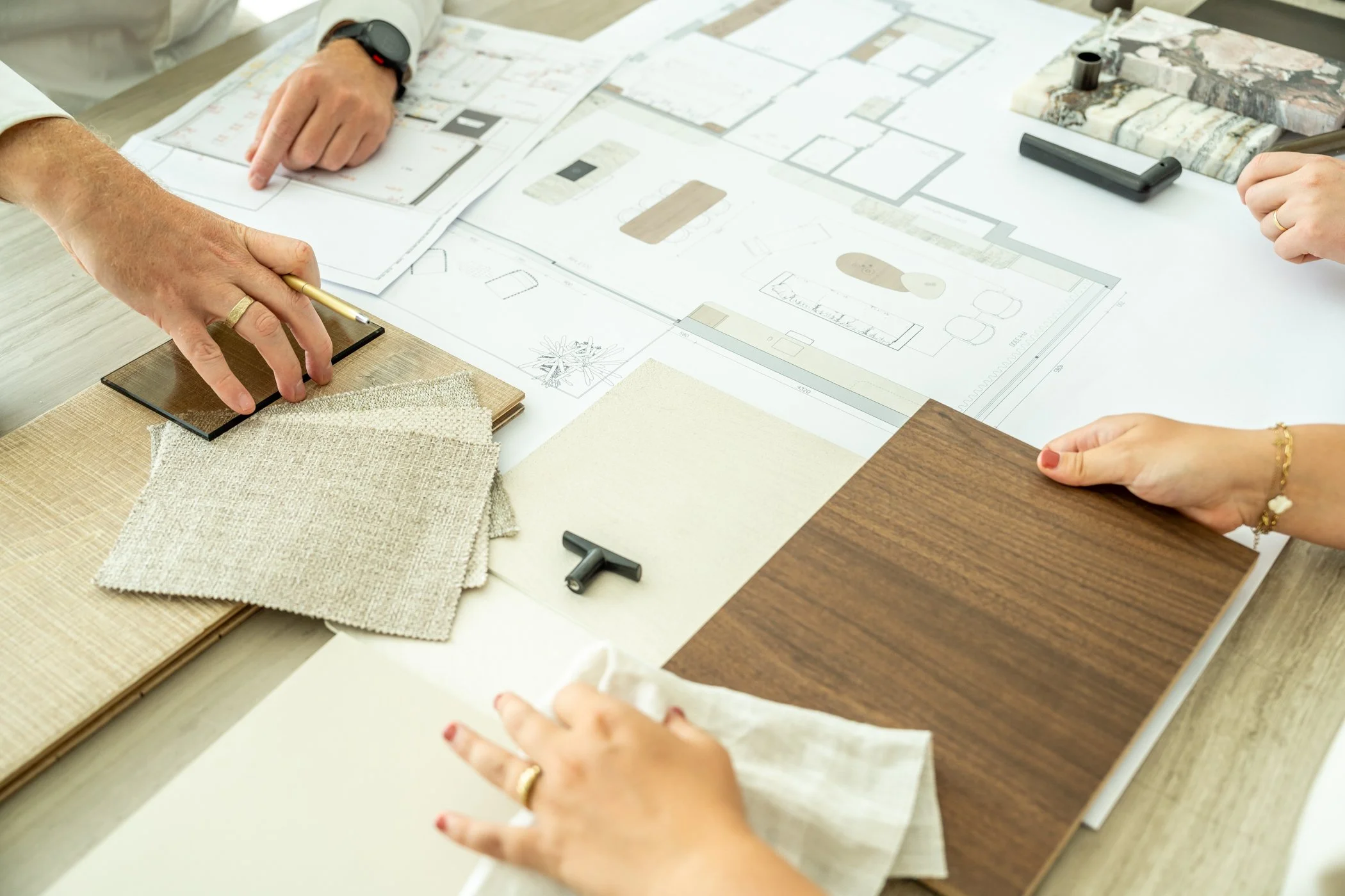 Materialen en interieurplannen van Imore