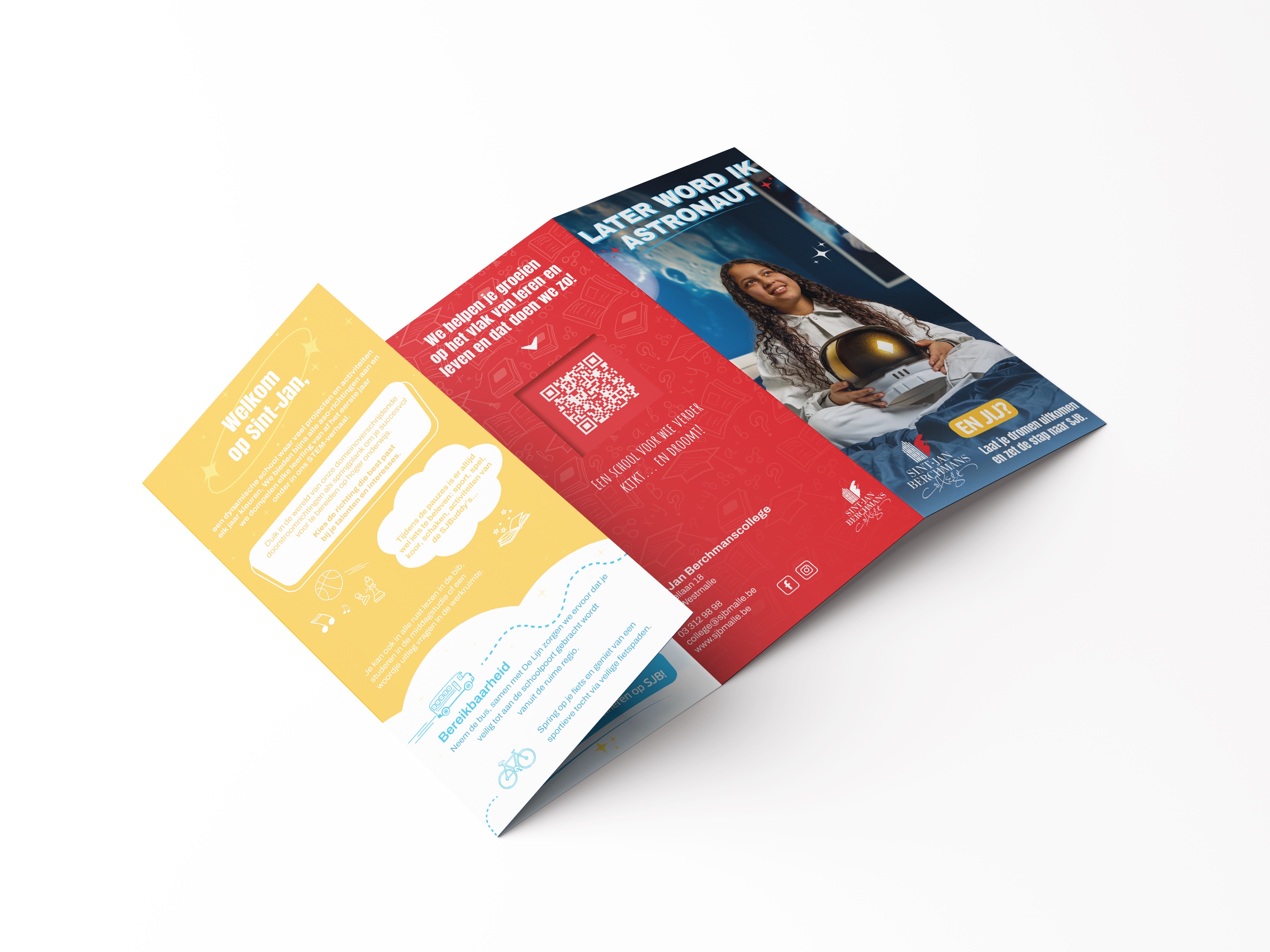Gevouwen SJB-flyer met de Later word ik-campagne