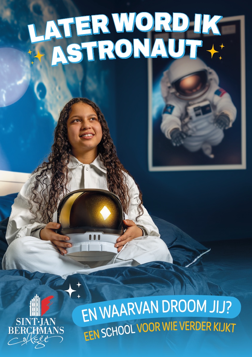 Later word ik astronaut, campagnebeeld voor Sint-Jan Berchmanscollege