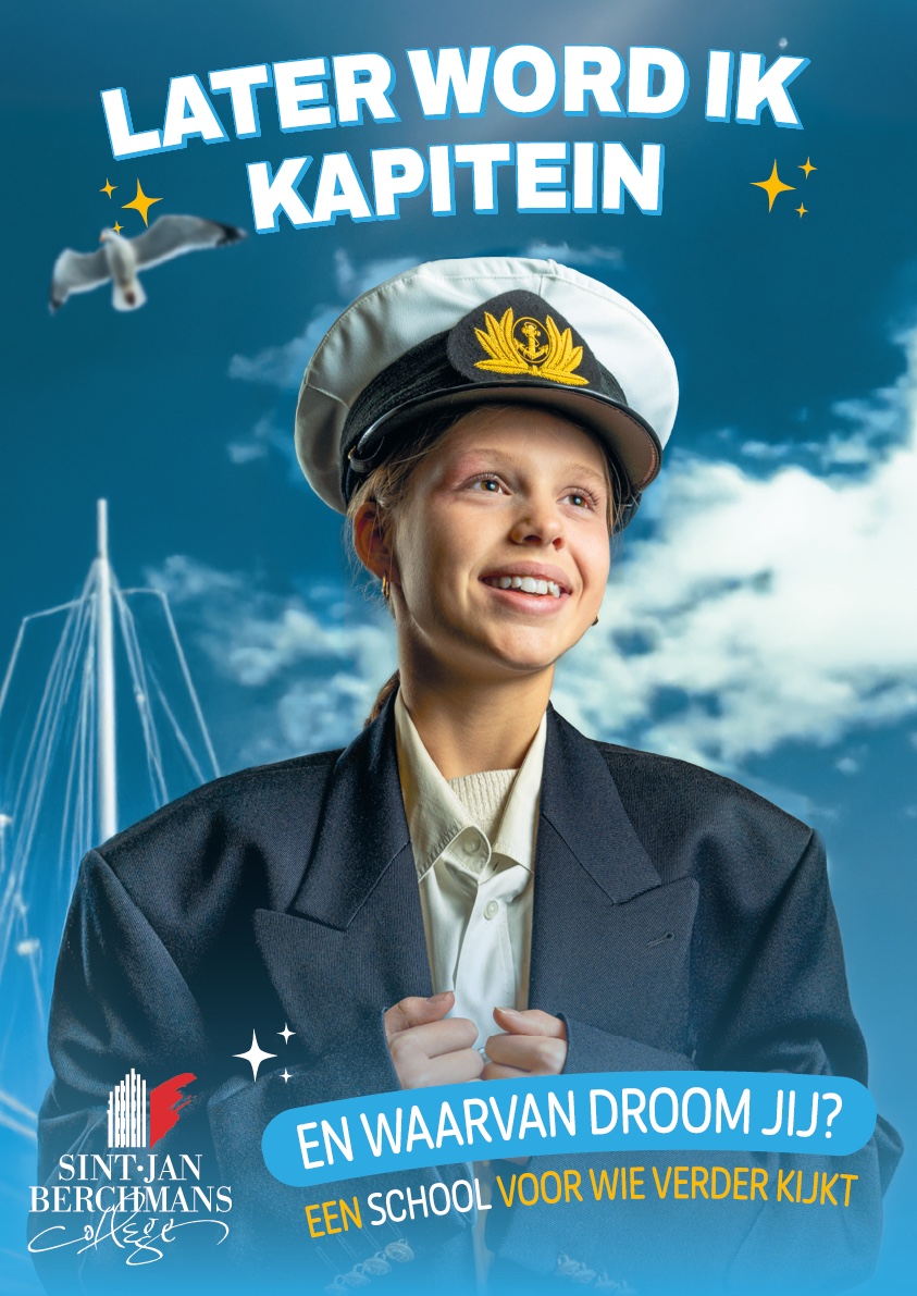 Later word ik kapitein, campagnebeeld voor Sint-Jan Berchmanscollege